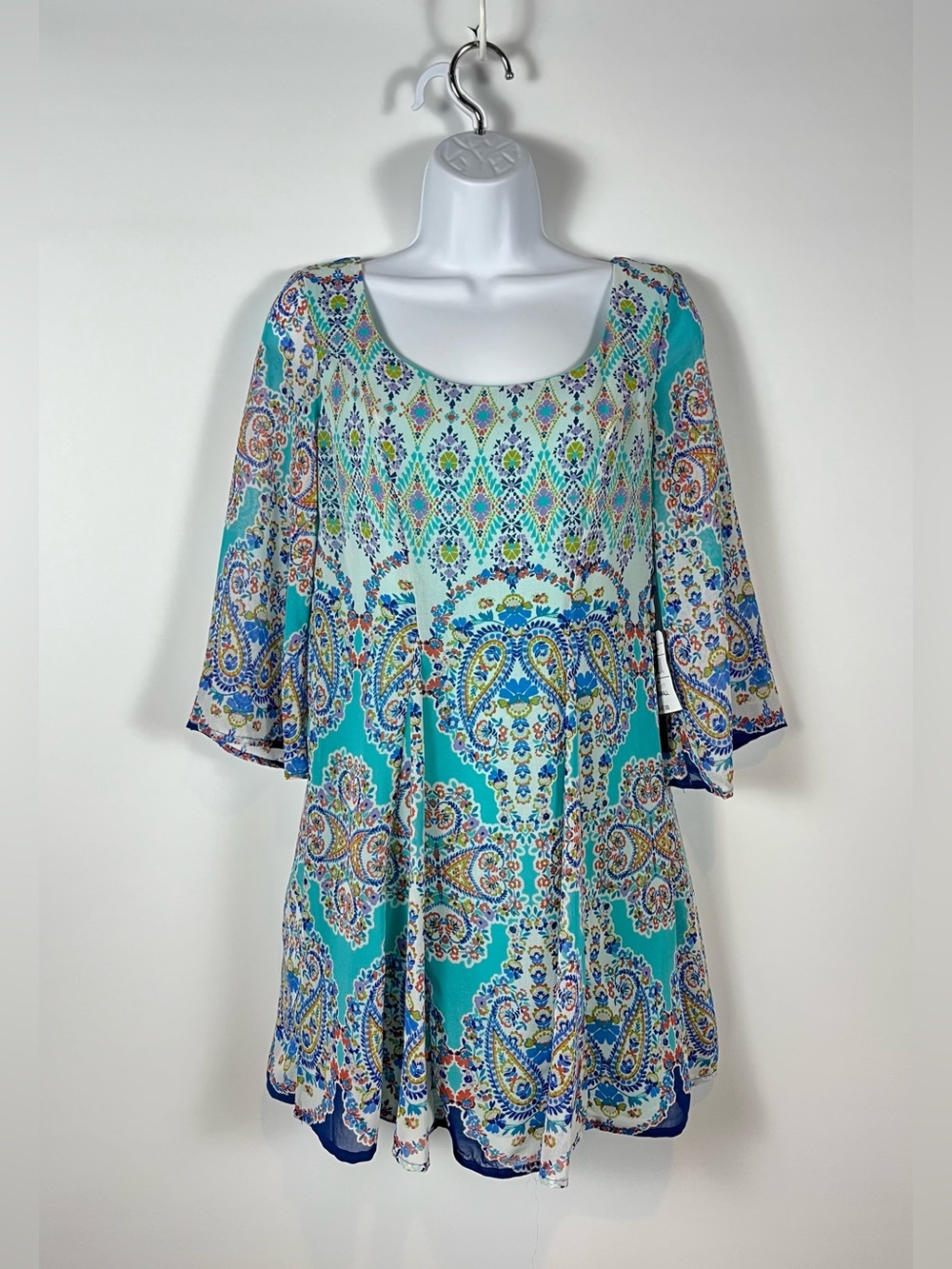 As U Wish Boho Paisley Print Dress Size XS New with tags